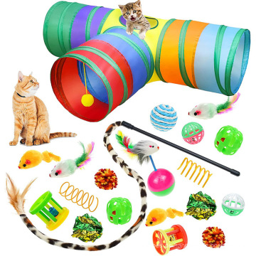 Der neue Pet Cat Toy Set Rainbow Blue Blue Tunnel durch Federspielzeugkatze Haustierprodukte